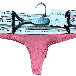 Calvin Klein Women's Monochrome Cotton Thongs Panties Underwear Set 3 Medium NWT
